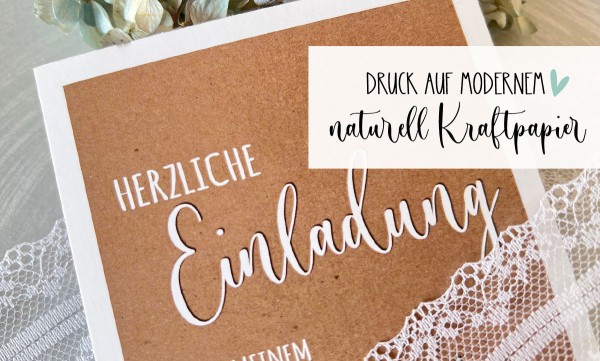 Hochzeitseinladungen Kraftpapier