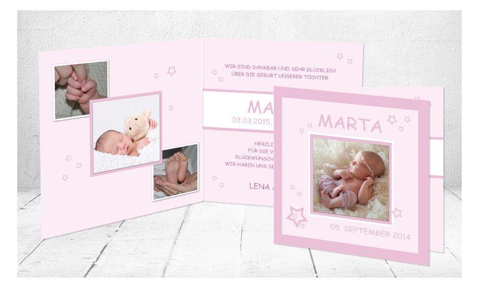 Baby Dankeskarten "Marta die Süße"