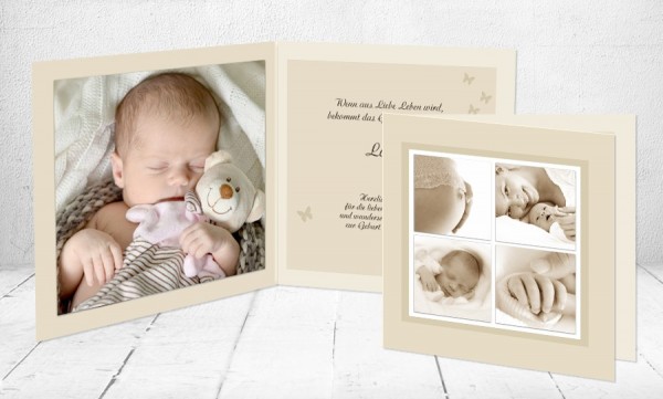 Geburtskarten Baby "einzig und artig" Geburtskarten Baby "einzig und artig"