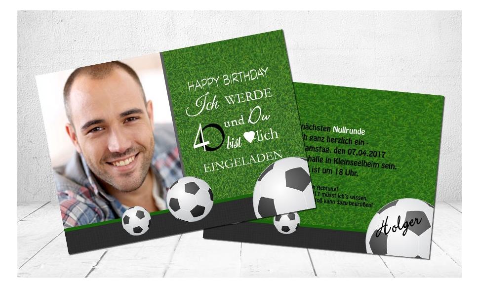 Einladungskarten Geburtstag "Fußball"
