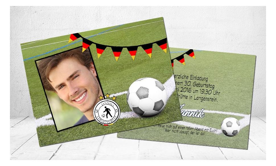 Einladungskarten Geburtstag "Fußballfan"