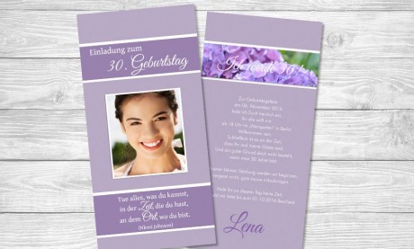 Einladungskarten Geburtstag "Rhododendron"