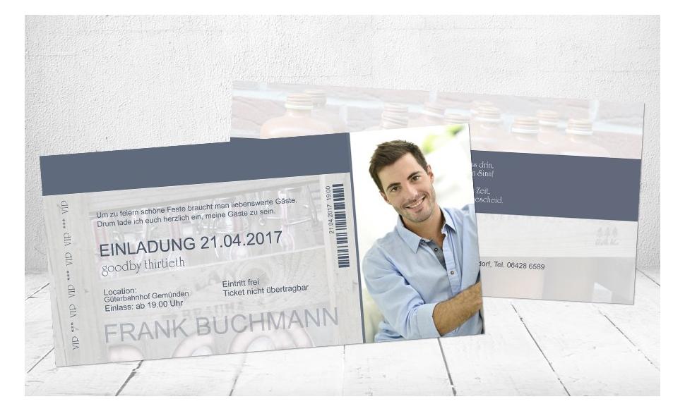 Einladungskarten Geburtstag "Partyticket"