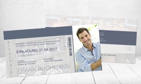 Einladungskarten Geburtstag "Partyticket"