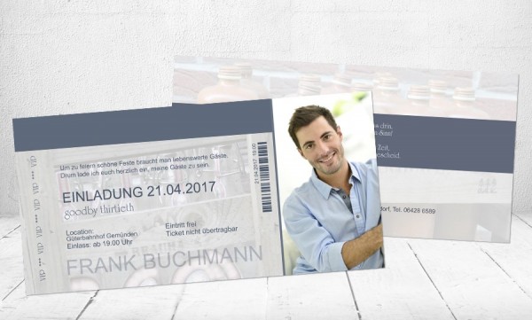 Einladungskarten Geburtstag "Partyticket"