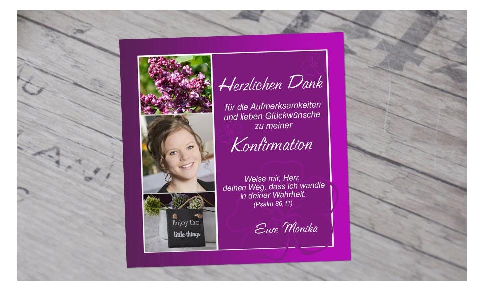 Danksagung Konfirmation "Meine Konfirmation"