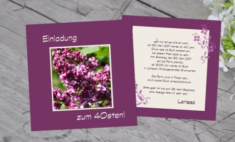 Einladungskarten Geburtstag "Blumenrahmen"