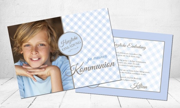 Einladungskarte Kommunion Fur Coole Jungs Briefumschlage Gratis Kartenveredelung Premium Kartenpapier 300 G M Gratis Format Din A6 10 X 15 Cm Gratis Gestaltungsservice Gratis