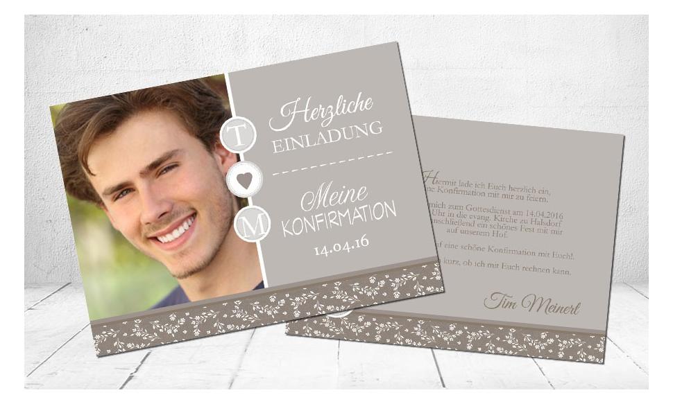 Einladungskarte Konfirmation "lässig schick"