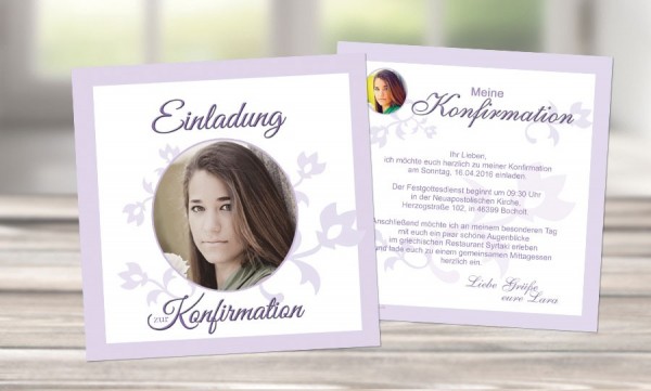 Einladungskarte Konfirmation "Wunderschön"