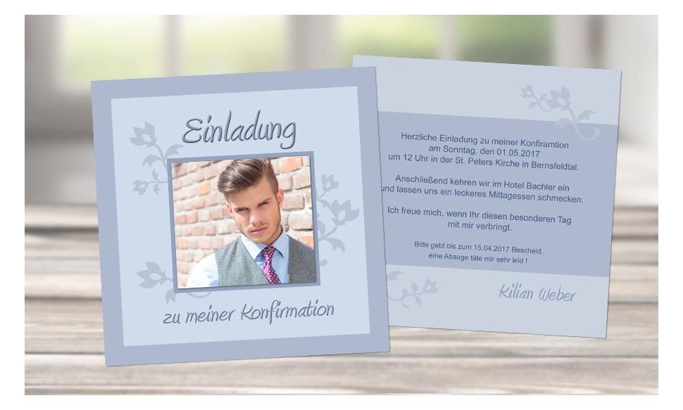 Einladungskarte Konfirmation "Für coole Jungs"