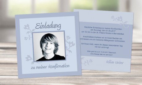 Einladungskarte Konfirmation "Für coole Jungs"