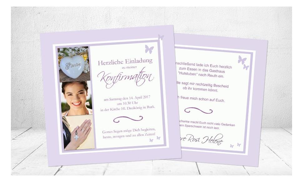 Einladungskarte Konfirmation "Gottes Segen"
