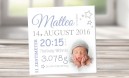 Wandbild mit Geburtsdaten und Foto "Matteo"
