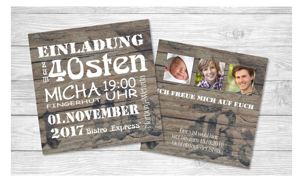 Einladungskarten Geburtstag "shabby chic"