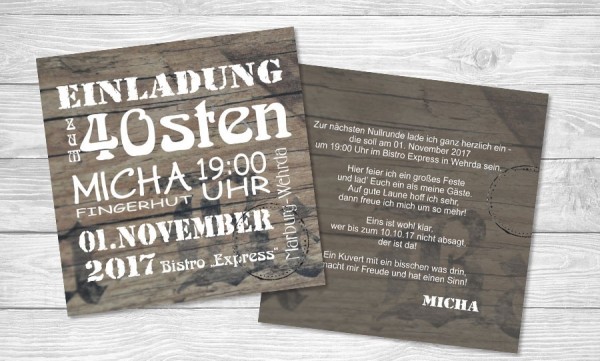 Einladungskarten Geburtstag "shabby chic"