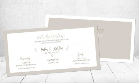 Hochzeitseinladungskarte "Schick&Schlicht"
