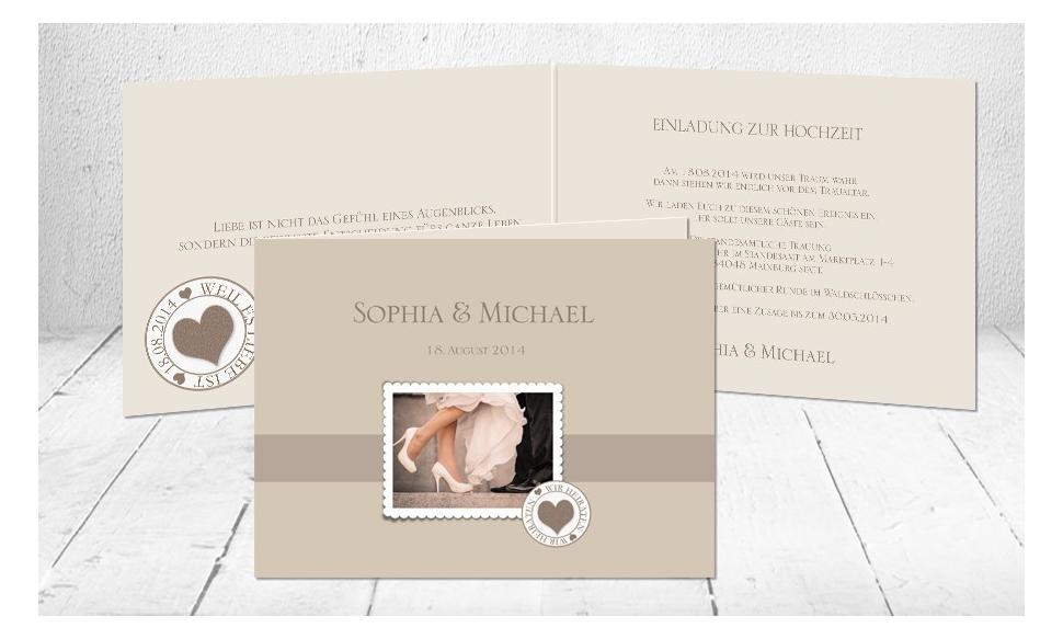 Hochzeitseinladungen Karten "Liebesstempel"