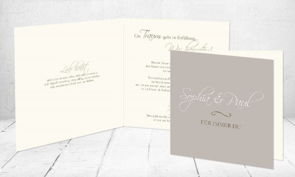 Einladungskarten Hochzeit "Für immer du"