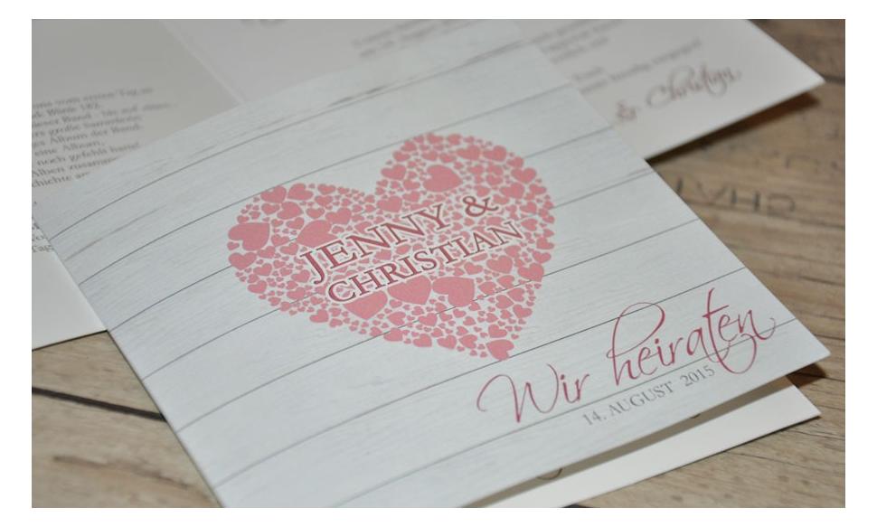 Einladungskarten Hochzeit "Mein Herz"
