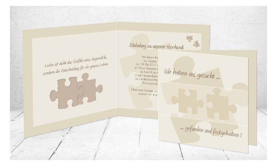 Einladungskarten Hochzeit "Puzzle"