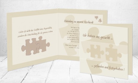 Einladungskarten Hochzeit "Puzzle"