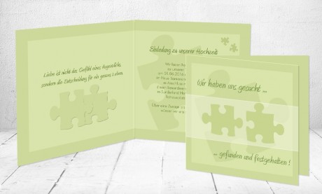 Einladungskarten Hochzeit "Puzzle"
