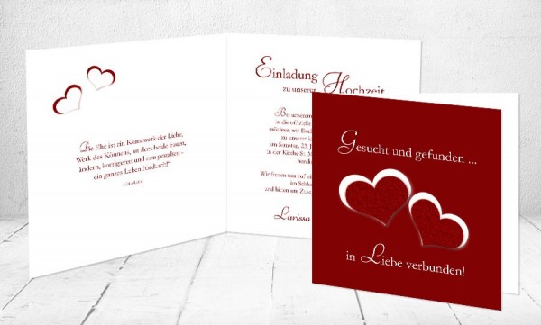 Einladungskarten Hochzeit "Kunstwerk der Liebe"