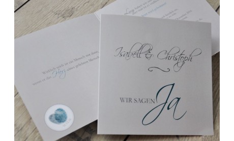 Einladungskarten Hochzeit "Fingerprint"