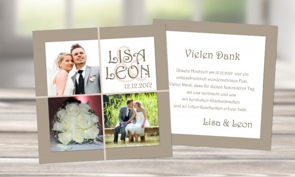 Danksagungskarten Hochzeit "Eheglück"