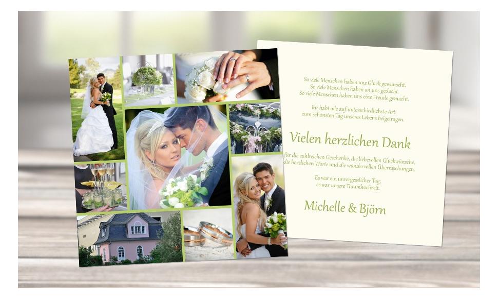 Danksagungskarten Hochzeit "Collage"