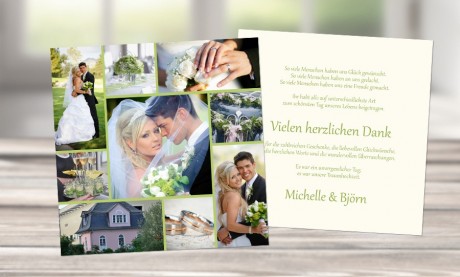 Danksagungskarten Hochzeit "Collage"