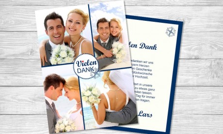 Danksagungskarten Hochzeit "Maritim"
