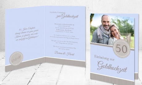 Einladungskarten Goldhochzeit "50 Jahre Eheglück"