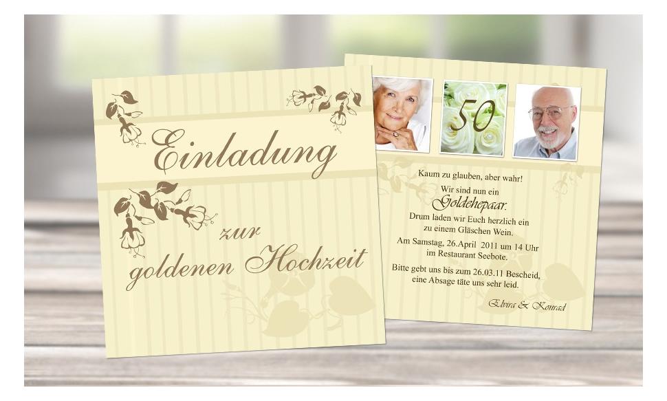 Einladung Goldhochzeit "Goldehepaar"