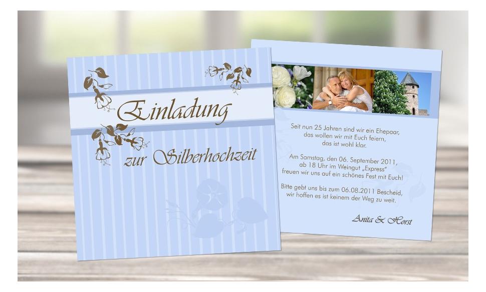 Einladungen zur Silberhochzeit "Silberhochzeit"