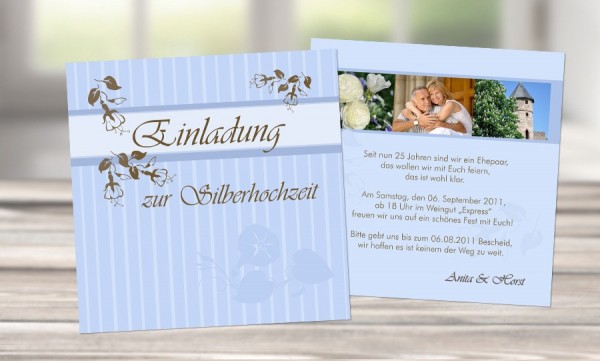 Einladungen zur Silberhochzeit "Silberhochzeit"