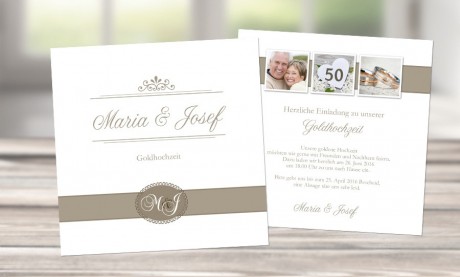 Einladung Goldhochzeit "Goldhochzeit"