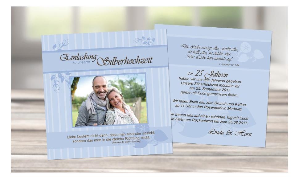 Einladungen zur Silberhochzeit "Die Liebe"