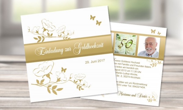 Einladung Goldhochzeit "Nur mit dir"