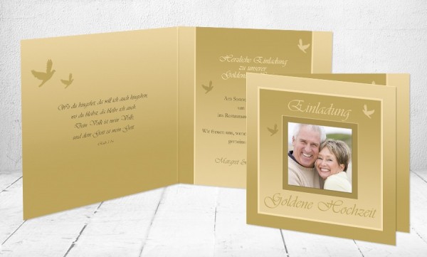 Einladungskarten Goldhochzeit "Goldene Hochzeit"