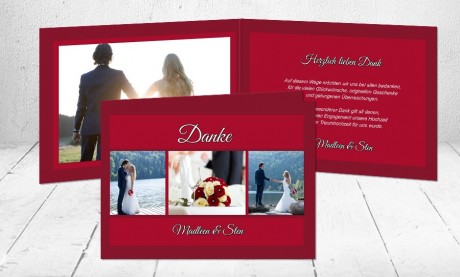 Dankeskarten Hochzeit "bis ans Ende der Welt"