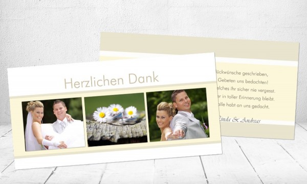 Danksagungskarten Hochzeit "Liebesglück"
