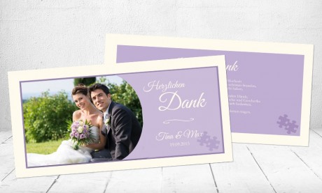 Danksagungskarten Hochzeit "Herzlichen Dank"