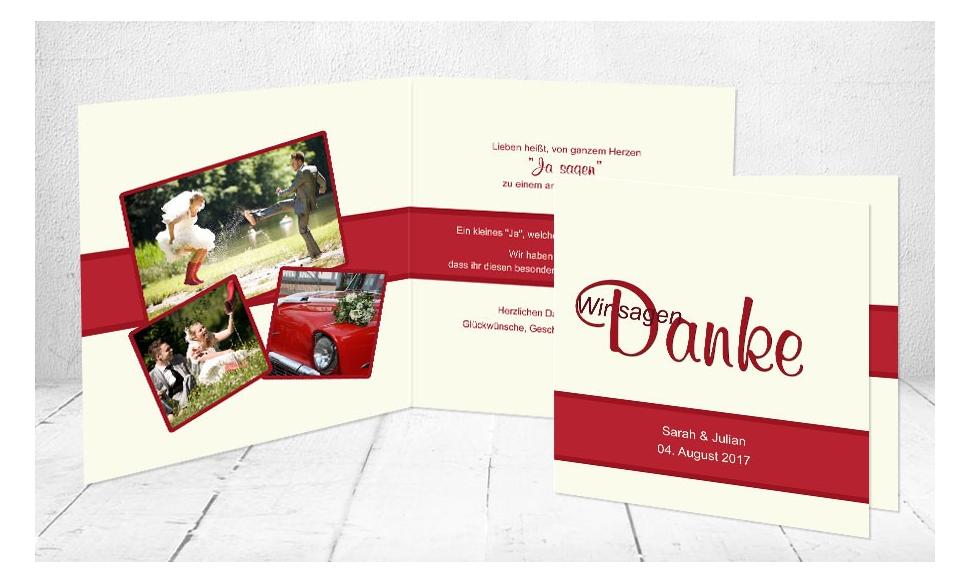 Dankeskarten Hochzeit "Wir sagen Danke"