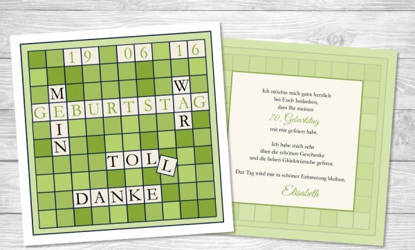 Einladungskarten Geburtstag "scrabble"