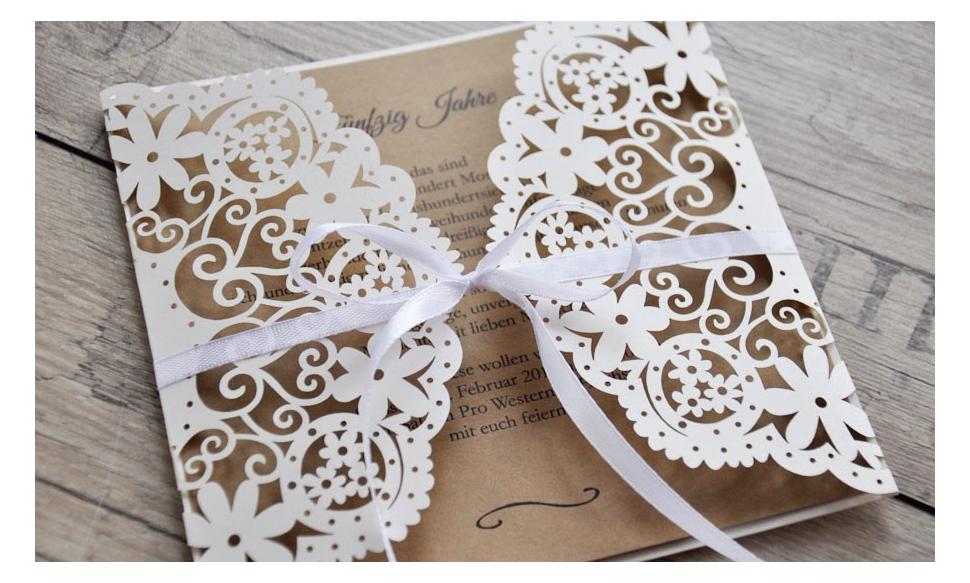 Einladungskarten Hochzeit Lasercut "Blütenmeer"