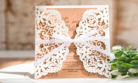 Einladungskarten Hochzeit Lasercut "Blütenmeer"