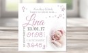 Wandbild mit Geburtsdaten und Foto "Lina"