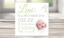 Wandbild mit Geburtsdaten und Foto "Leni"